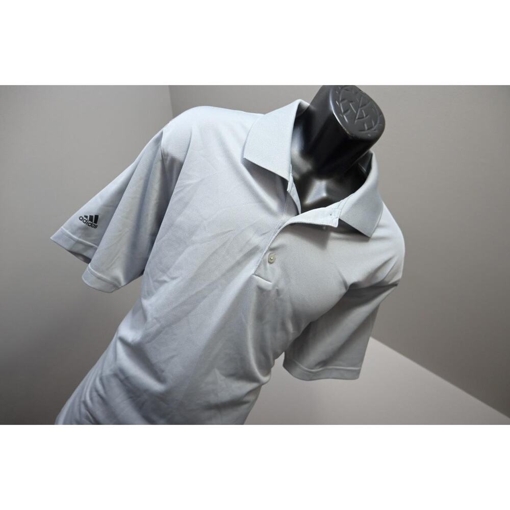 Adidas Golf Polo ClimaLite Gray Short Sleeve Athletic Golf Shirt Mens Size Large